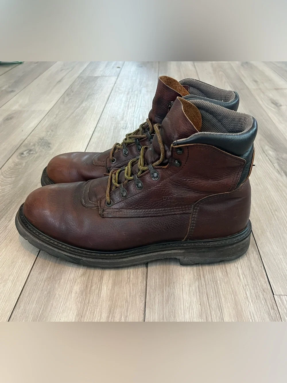Vintage Red Wing Work Boots Comfort Force Brown Lace Up Leather Mens 11.5